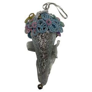 Vintage Avon Elegant Beaded Floral Ornament In Box New